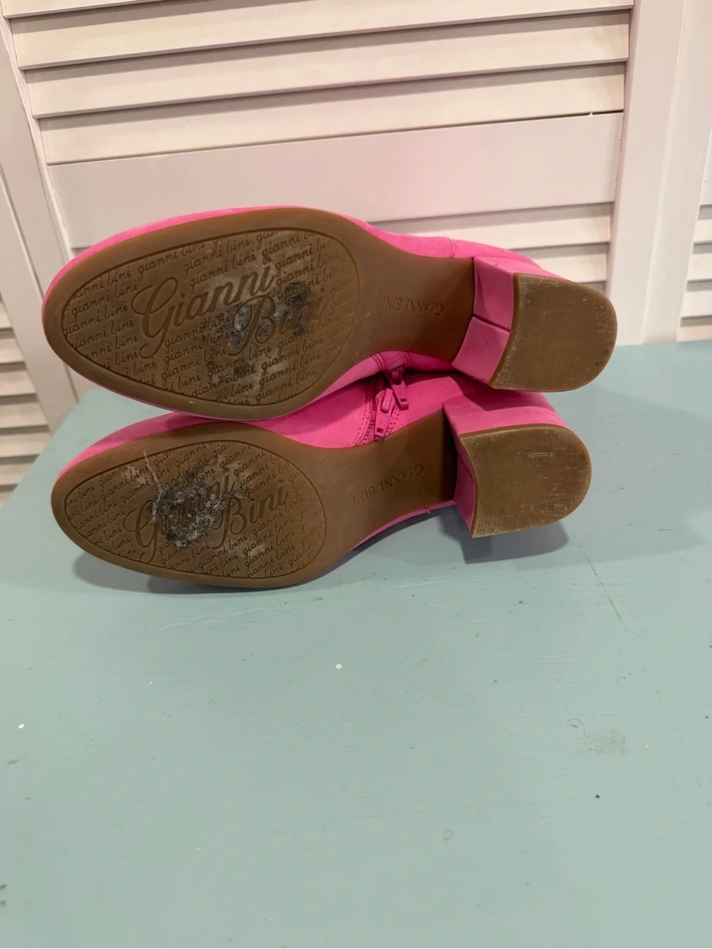 Pink Women's Leather Ankle Boots Size 8.5